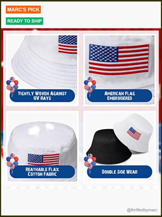 4-Pack Reversible Double-Side Bucket Hats for Hiking main image 4